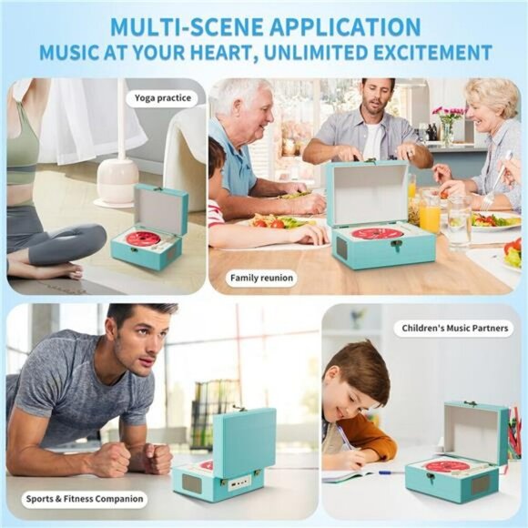 BlueTime Music Box CD Player Rechargeable Bluetooth Speaker Home Decoration - Picture 5 of 8